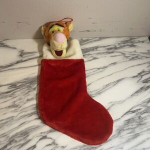Disney Winnie The Pooh Vintage Tigger Plush Christmas Stocking Red Hanging